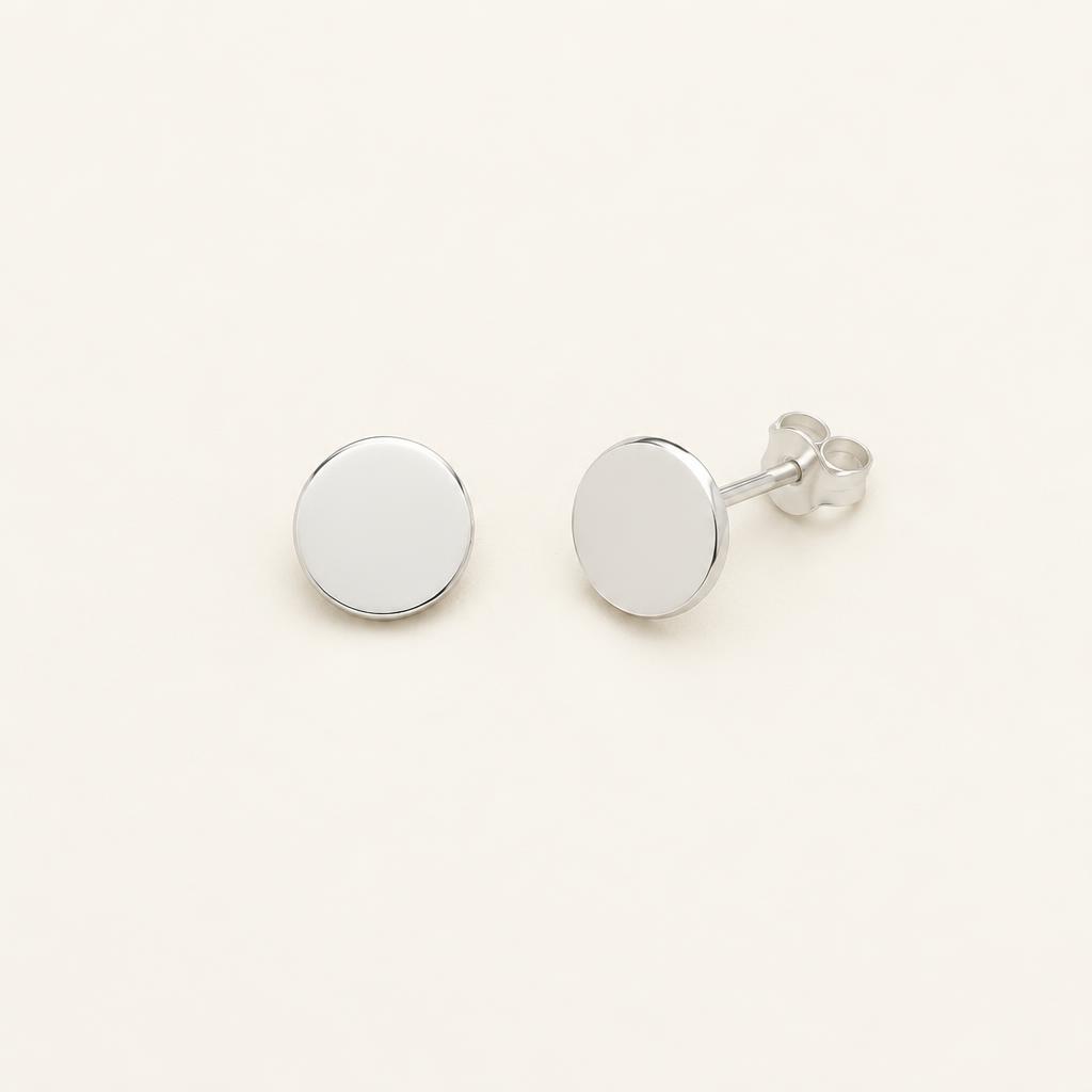 Blank studs in sterling silver with an empty face for engraving